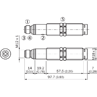 Cellule Barrage M18 PNP P=50m Laser LO/DO Métal Axial / M12 4P-Lire la description