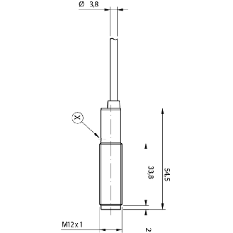Cellule Barrage (E) M12 P=4m Pot. IR LO/DO Métal Axial Câble 2m-Lire la description