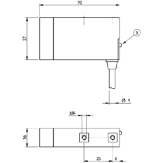 Cellule Bar.reflex PNP/NPN NO/NF P=8m Pot. IR / Câble 5m PVC 90°-Lire la description