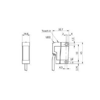 Cellule EAP NPN P=40-200mm Teach LR LO/DO Plast. 10-30Vdc / Câble 2m-Lire la description