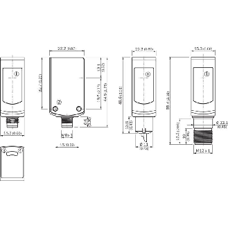 Cellule Barrage (E+R) PNP P=5m PinPoint DO Inox WD / M12 4P+C0.15m-Lire la description