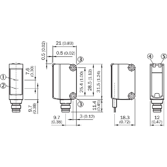 Cellule Bar. reflex PNP P=6m Pot. PinPoint LO/DO / M08 3P+C0.2m-Lire la description