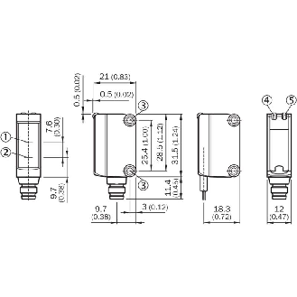 Cellule Bar. reflex PNP P=6m Pot. PinPoint LO/DO / M08 3P+C0.2m-Lire la description