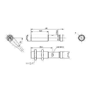 Cellule Barrage M12 P=8m LR Laiton Axial / M12 4P-Lire la description