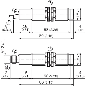 Cellule Directe M18 TRIAC P=100mm IR DO Plast. Axial 20-253AC / C2m-Lire la description