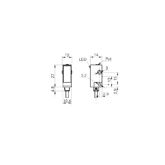 Cellule Barrage (R) PNP P=5m LR LO/DO Plast. 10-30Vdc / Câble 2m-Lire la description