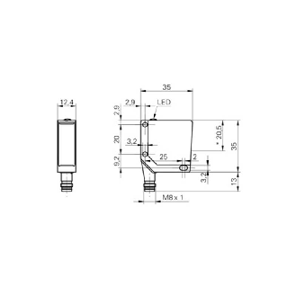 Cellule Bar. reflex PNP P=5m LR LO/DO Métal 10-30Vdc IP67 / M08 4P-Lire la description