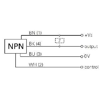 Cellule Directe NPN P=80mm Pot. IR LO/DO Plast. Axial / Câble 2m-Lire la description