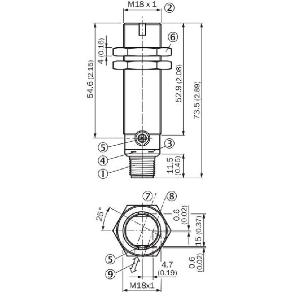 Cellule EAP M18 PNP P=300mm PinPoint LO/DO Métal Axial / M12 4P-Lire la description