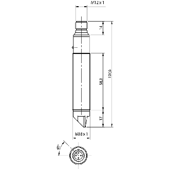 Cellule Bar. reflex M18 NPN P=30m Laser LO/DO Plast. Radial M12 4P-Lire la description