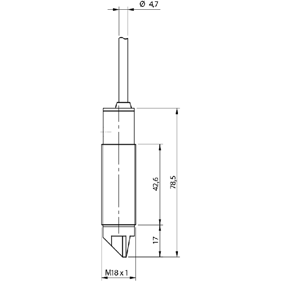 Cellule Bar. reflex M18 NPN P=2.5m Pot. LR NO+NF Métal Radial C2m-Lire la description