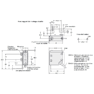 Cellule EAP PNP/NPN P=200mm Pot. IR LO/DO 10-30Vdc / M12 4P+C0.3m-Lire la description