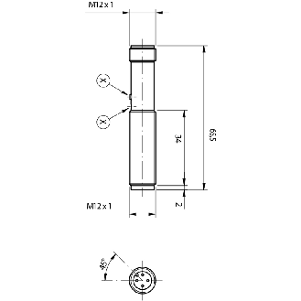 Cellule Directe M12 PNP P=100mm Pot. IR LO/DO Métal Axial M12 4P-Lire la description