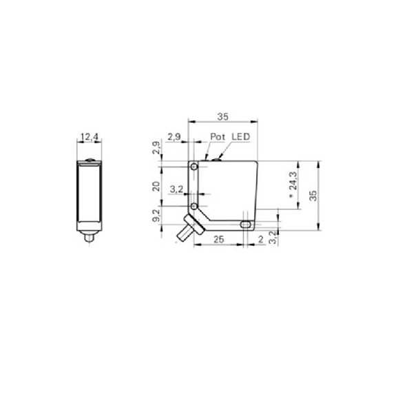 Cellule EAP NPN P=15-300mm Pot. LR LO/DO Métal 10-30Vdc / Câble 2m Cellule EAP NPN P=15-300mm Pot. LR LO/DO Métal 10-30Vdc / Câble 2m-Lire la description