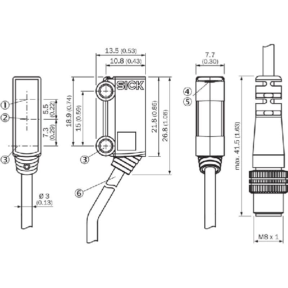 Cellule EAP PNP P=36mm PinPoint LO/DO / Câble 2m-Lire la description