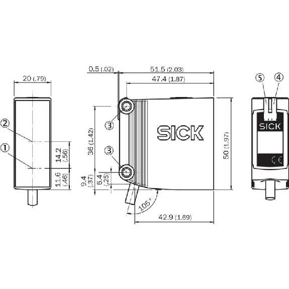 Cellule Directe RELAIS P=2m Pot. IR LO/DO 24-240Vac/dc / Câble 2m-Lire la description
