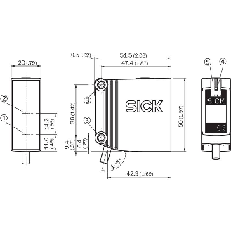 Cellule Directe RELAIS P=2m Pot. IR LO/DO 24-240Vac/dc / Câble 2m-Lire la description