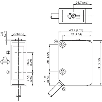 Cellule EAP RELAIS P=300mm Pot. LO 24-240Vac/dc / Câble 2m-Lire la description