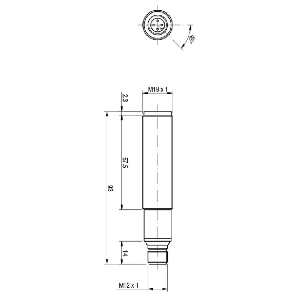 Cellule Directe M18 TRIAC NF P=200mm M12 4P-Lire la description