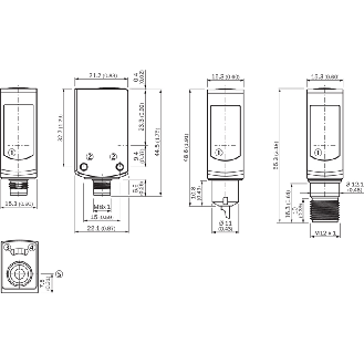 Cellule Barrage (E+R) PNP P=60m Teach Laser LO/DO Inox WD / M08 4P-Lire la description