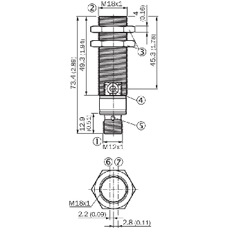 Cellule Directe M18 NPN P=1m LR LO/DO Inox Axial / M12 4P-Lire la description