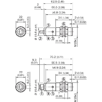 Cellule Bar. reflex M18 PNP P=7m Pot. LR LO/DO Plast. Axial / M12 4P-Lire la description