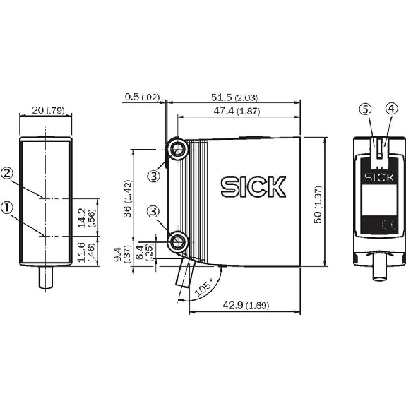 Cellule Directe RELAIS P=1,3m Pot. PinPoint LO/DO 24-240V / Câble 2m-Lire la description