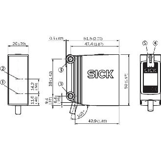 Cellule Directe RELAIS P=1,3m Pot. PinPoint LO/DO 24-240V / Câble 2m-Lire la description