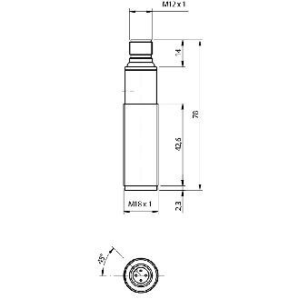 Cellule EAP M18 PNP P=100mm LR LO Plast. Axial / M12 4P-Lire la description