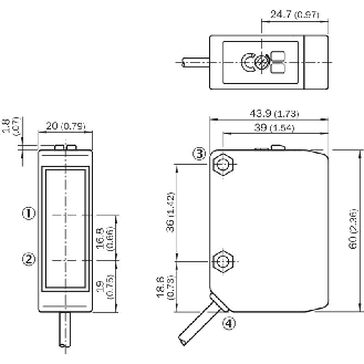 Cellule Bar. reflex PNP P=12m Pot. LR LO/DO 10-30Vdc / Câble 5m-Lire la description