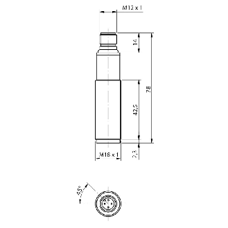 Cellule Bar. reflex M18 PNP P=5m IR DO Métal Axial / M12 4P-Lire la description