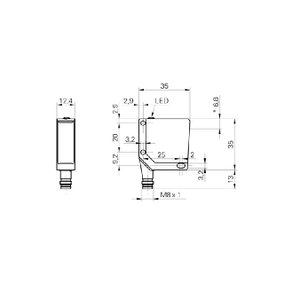 Cellule Bar. reflex PNP P=4,5m Laser LO/DO Métal 10-30Vdc / M08 4P-Lire la description