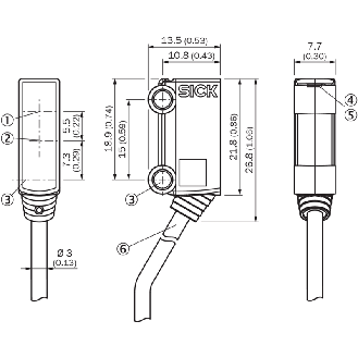 Cellule EAP PNP P=18mm PinPoint LO/ Câble 2m-Lire la description