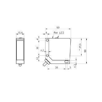 Cellule EAP NPN P=25-300mm (80mm) Pot. Laser LO/DO / Câble 2m-Lire la description