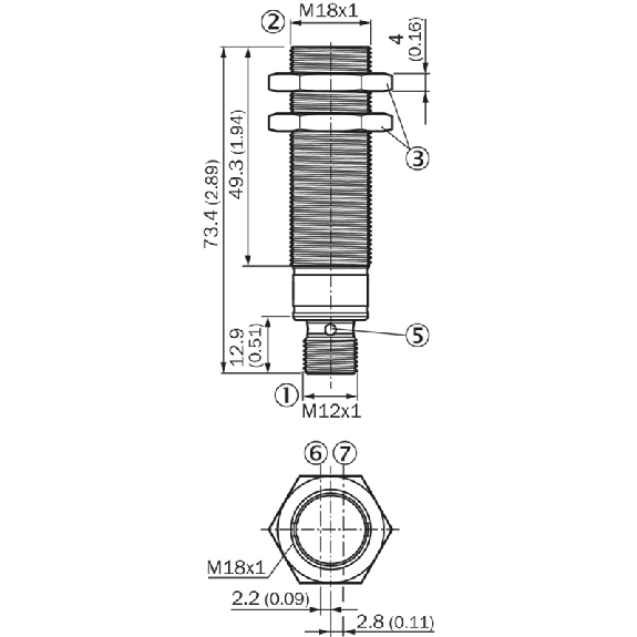 Cellule Bar. reflex M18 PNP P=7.2m PinPoint LO/DO Inox Axial / M12 4P Cellule Bar. reflex M18 PNP P=7.2m PinPoint LO/DO Inox Axial / M12 4P-Lire la description