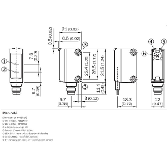 Cellule Bar. reflex PNP P=6m PinPoint LO/DO / M08 4P+C0.5m-Lire la description