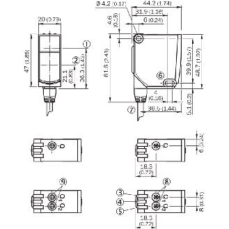 Cellule Directe PNP/NPN P=1.8m Laser LO / M12 5P+C0.3m-Lire la description