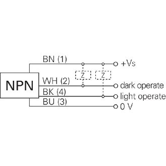 Cellule EAP NPN P=80mm Pot. LR LO/DO Plast. / M08 4P-Lire la description