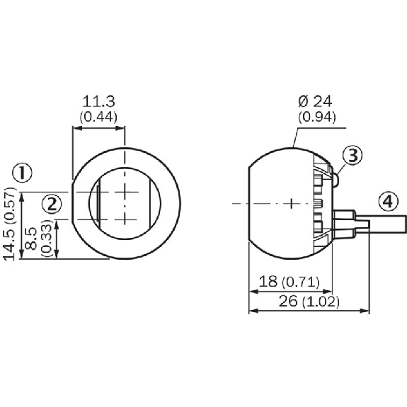 Cellule Directe PUSH/PULL P=700mm PinPoint LO/DO / Câble 2m-Lire la description
