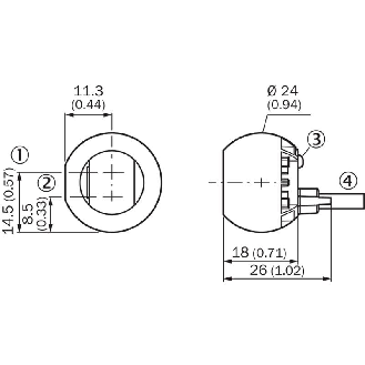 Cellule Directe PUSH/PULL P=700mm PinPoint LO/DO / Câble 2m-Lire la description