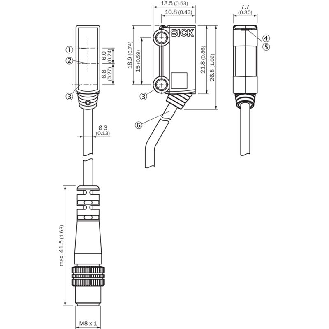 Cellule EAP PNP P=66mm PinPoint DO 10-30Vdc / Câble 2m-Lire la description