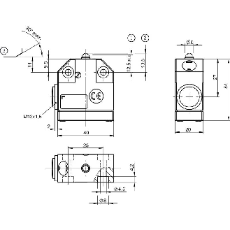 Fdc monopiste de précision NB01, Poussoir à bille, M12x1.5-Lire la description