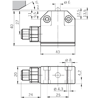 Fdc monopiste de précision N01, Poussoir à galet, SPDT, M12 5P-Lire la description