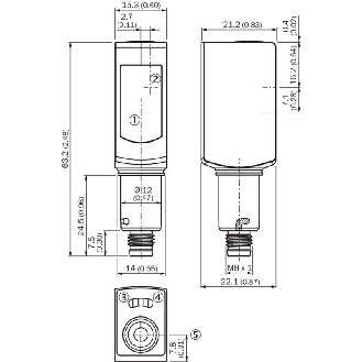 Cellule EAP PNP P=120mm PinPoint LO/DO Inox / M08A 4P-Lire la description