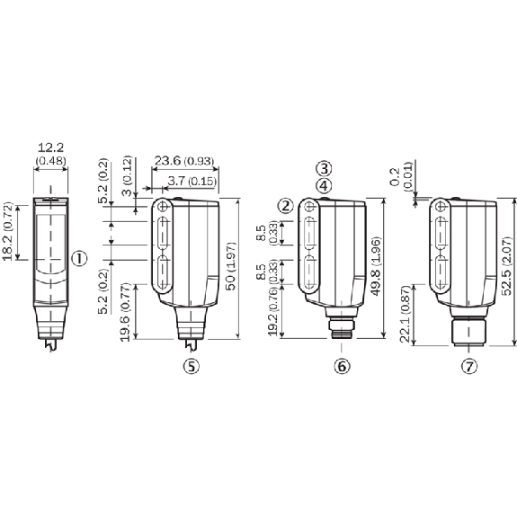 Cellule Barrage (E+R) NPN P=60m Teach Laser LO/DO / M12 4P-Lire la description