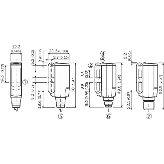 Cellule Barrage (E+R) NPN P=60m Teach Laser LO/DO / M12 4P-Lire la description