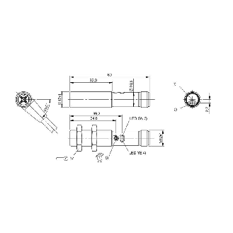 Cellule EAP M12 PNP P=25-60mm Pot. LO/DO Métal Axial / M12 4P-Lire la description