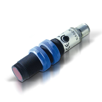 Cellule Barrage (R) M18 PNP P=60m Laser LO Plast. Axial / M12 4P-Lire la description
