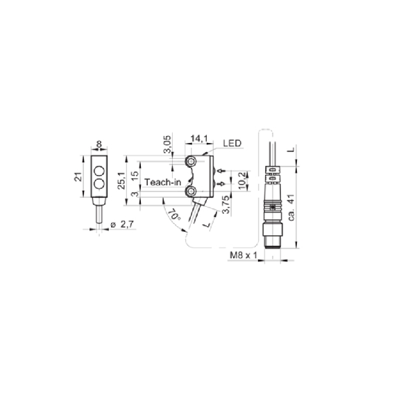 Cellule EAP PushPull P=72mm Teach IOL LR LO/DO / M08 4P+C0.2m PVC Cellule EAP PushPull P=72mm Teach IOL LR LO/DO / M08 4P+C0.2m PVC-Lire la description
