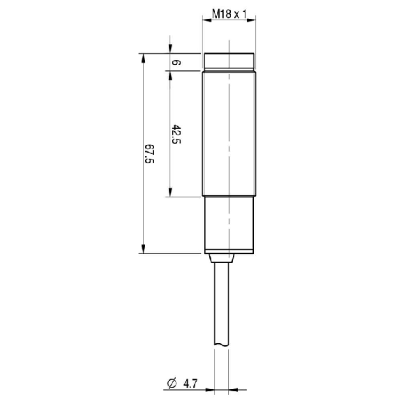 Cellule Directe M18 NPN P=1m IR LO/DO Plast. Axial Câble 2m-Lire la description